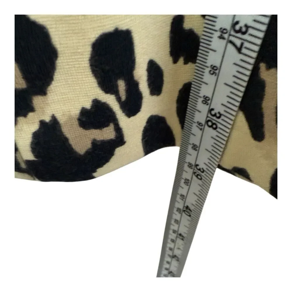 Kate Spade Dress Leopard Print Sheath Sz 8 Zip Back Short Sleeves Stretch